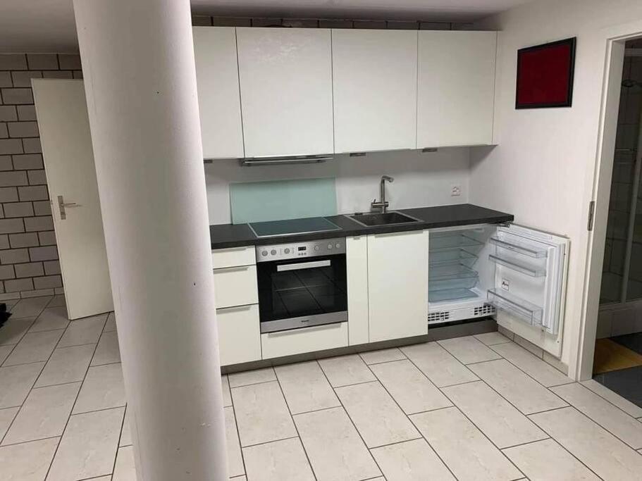 Basel - 5 Mins Away - Modern Basement Studio With Kitchen 35M2 In Muttenz Apartment Bagian luar foto